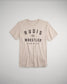 A light beige T-shirt featuring bold black text that reads RUDIS WRESTLER A WAY OF LIFE