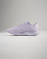 A side view of a light purple athletic shoe featuring a breathable mesh upper and a textured sole for optimal performance