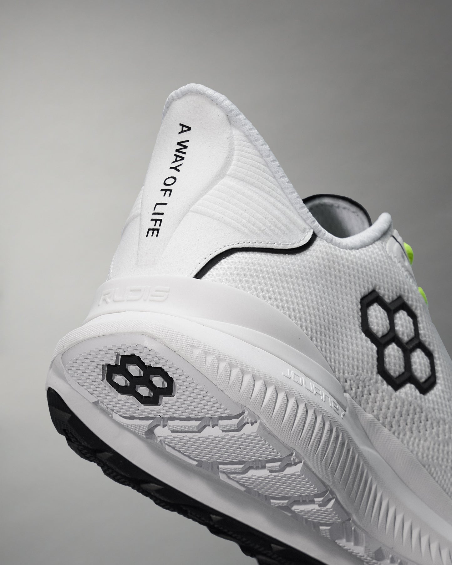 RUDIS Journey Knit Adult Training Shoes - White/Neon