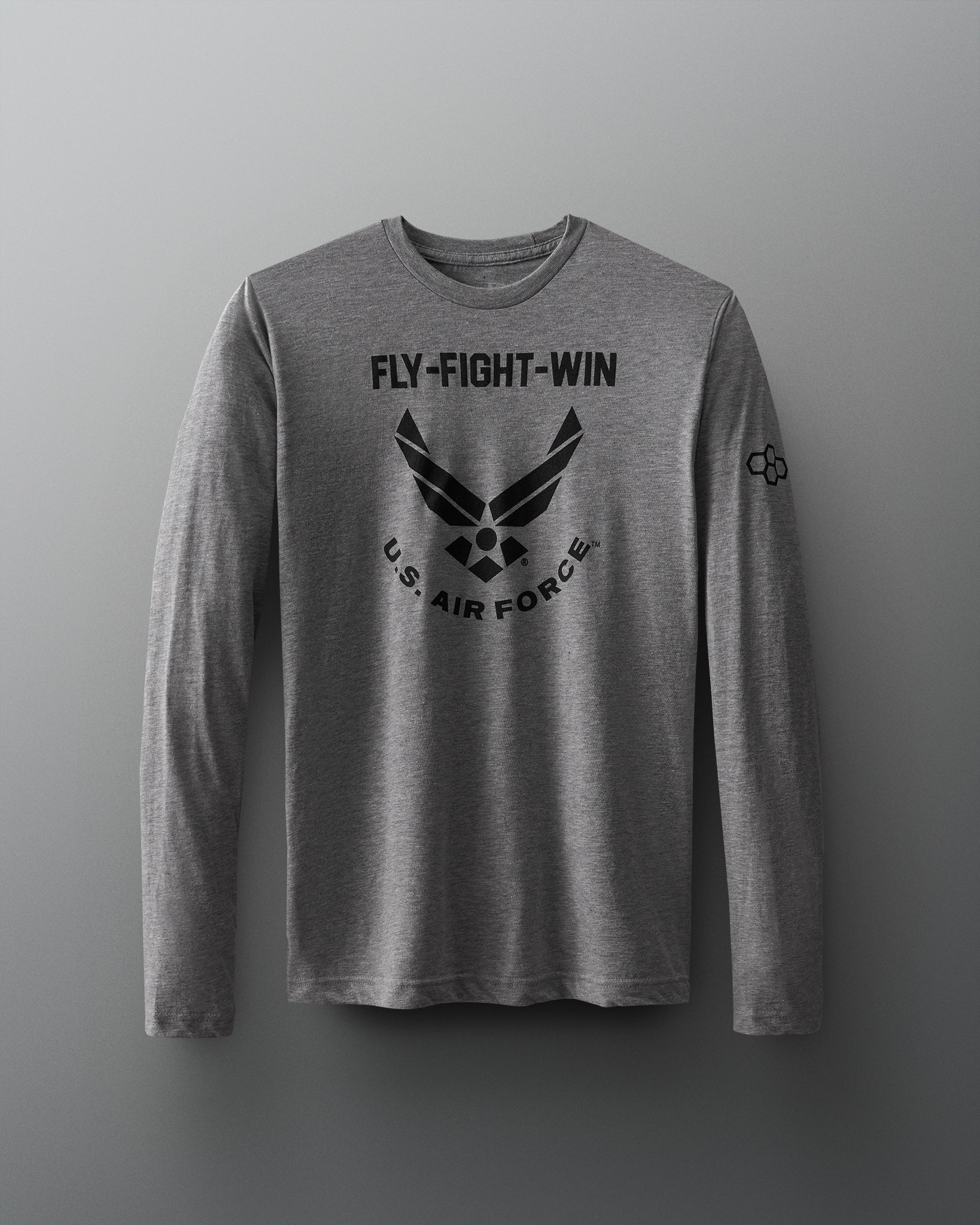 RUDIS U.S. Air Force Fly Fight Win Long Sleeve Soar to New Heights Gray MD