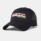 A black baseball cap featuring a colorful embroidered logo that reads PRTC WRESTLING