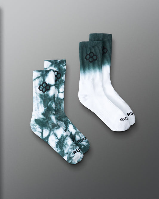 Chaussettes essentielles Tie Dye Emerald RUDIS (2 paires)