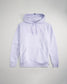 A light lavender hoodie featuring RUDIS text on the front with a spacious kangaroo pocket and a drawstring hood designed for casual wear