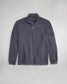 A stylish dark blue quarter-zip pullover featuring a textured fabric for a modern look