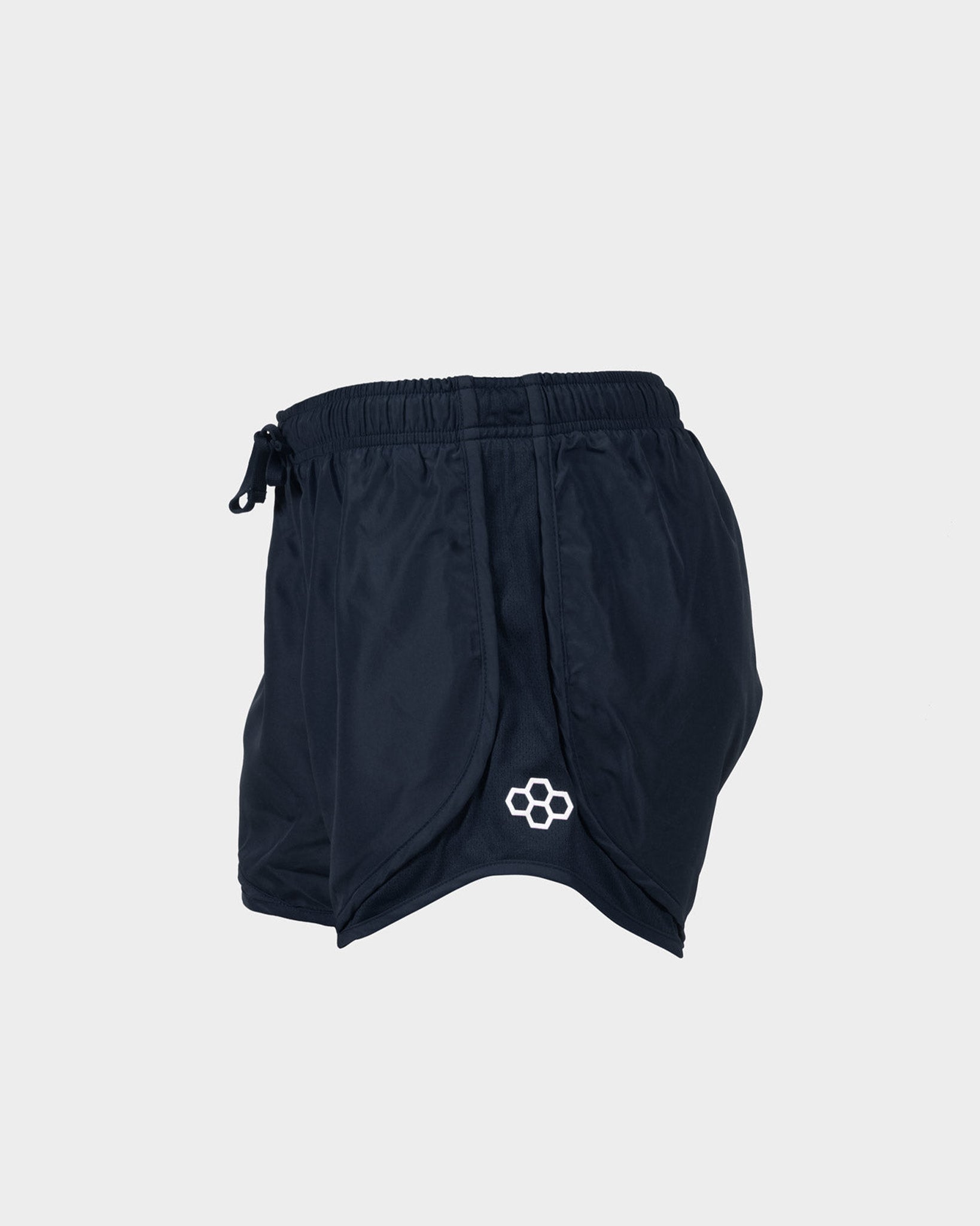 These black athletic shorts feature a lightweight breathable fabric with a comfortable elastic waistband and a sleek design ideal for both training and casual wear