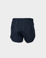 A pair of navy blue athletic shorts featuring a lightweight breathable design with an elastic waistband for comfort during exercise