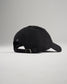 A black baseball cap with a curved visor and adjustable strap showcasing a simple modern design suitable for casual wear