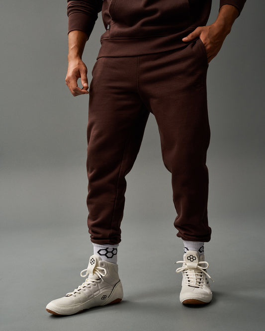 Pantalon de jogging en polaire épaisse RUDIS Titan - Café moulu