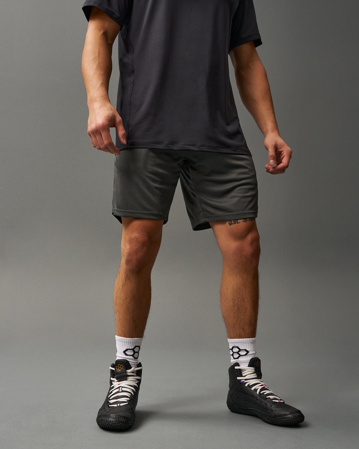 RUDIS 8" Mesh Shorts - Charcoal