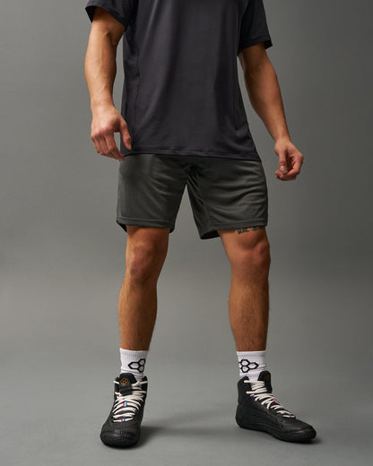 RUDIS 8" Mesh Shorts - Charcoal