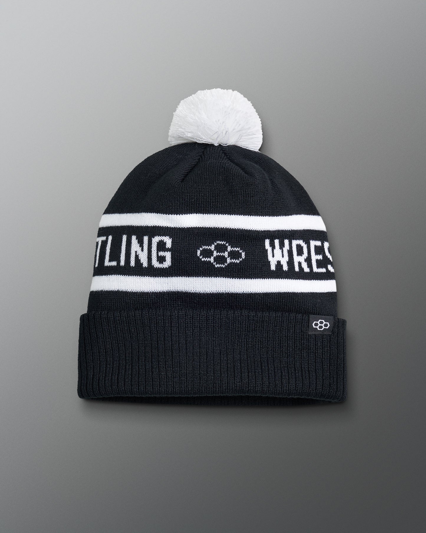 Wrestling Fold Over Beanie - Black/White