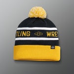 Wrestling Fold Over Beanie - Black/Yellow/White