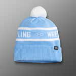 Wrestling Fold Over Beanie - Light Blue/White