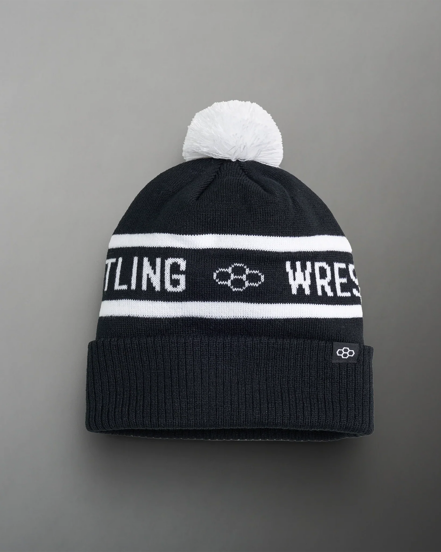 Team Wrestling Fold Over Beanie - Black/White