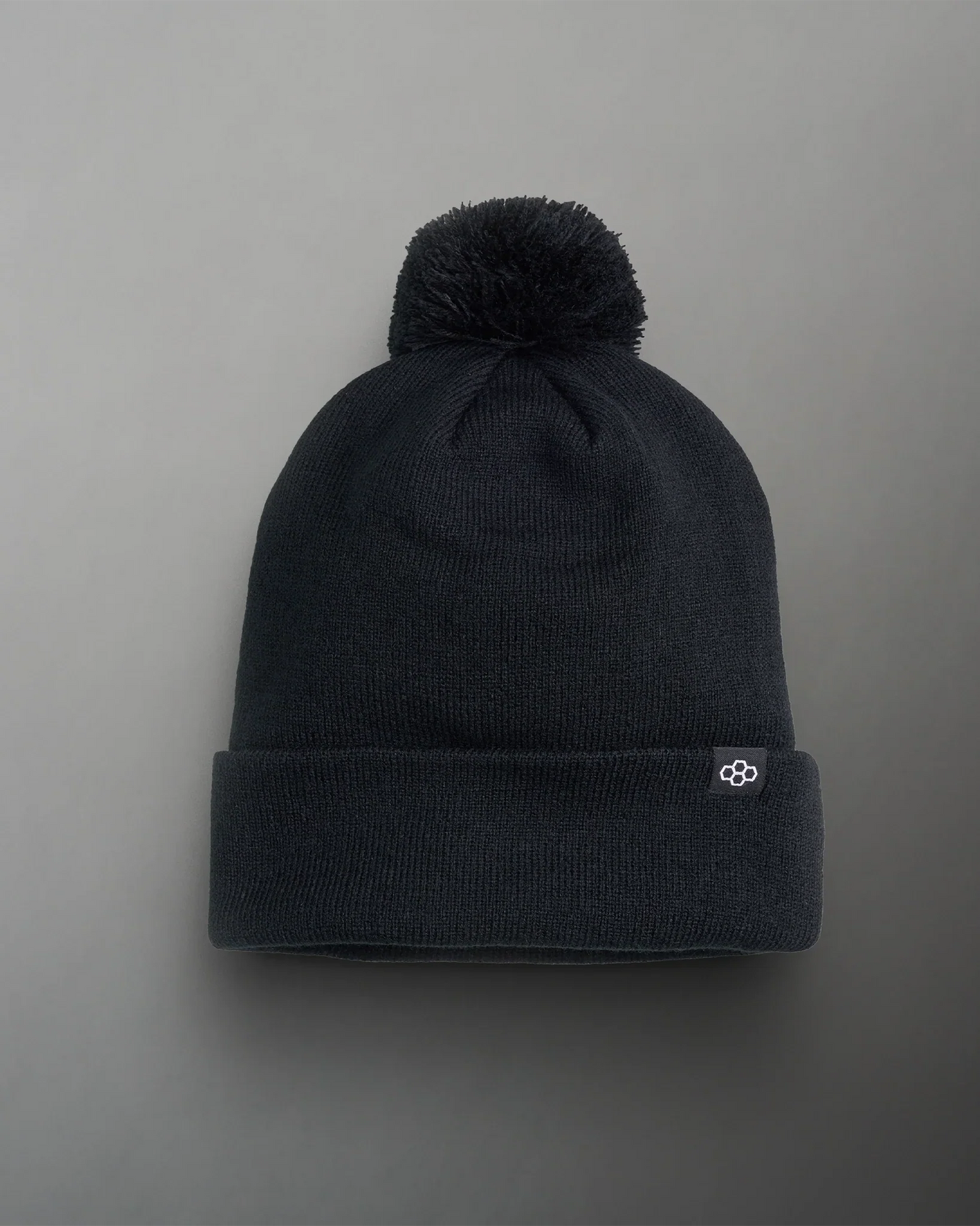 Team Pom Fold Over Beanie - Black