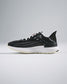 A modern black running shoe with a lightweight mesh upper and textured sole for enhanced grip and comfort