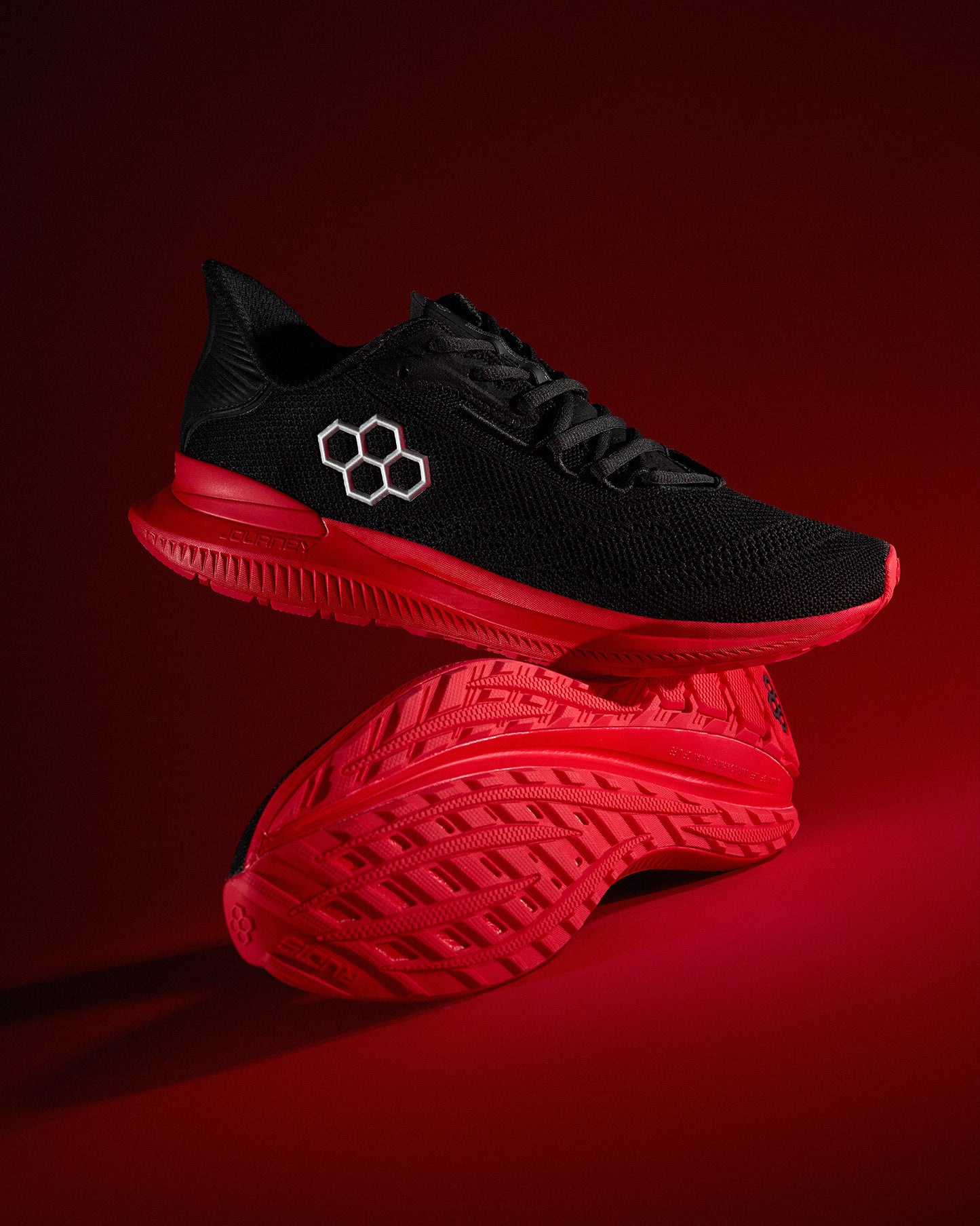 Chaussures d'entraînement pour adultes RUDIS Journey Knit - Noir/Rouge